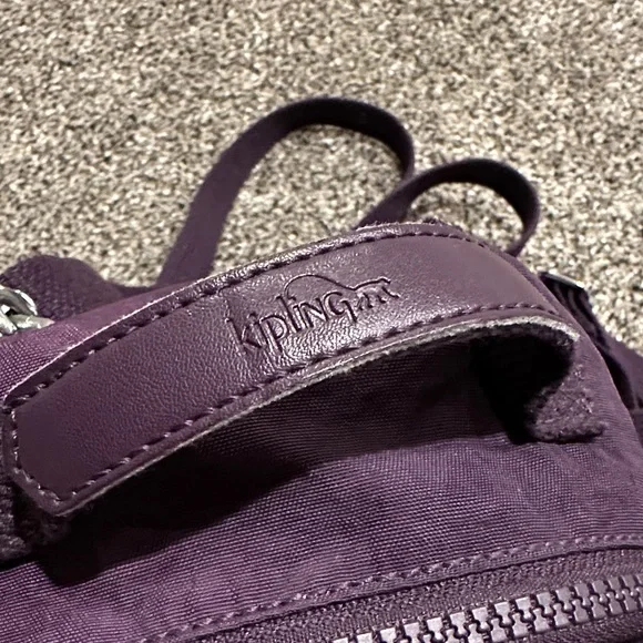 Kipling Canvas Backpack Convertible Crossbody Bag Purple - Picture 3 of 8